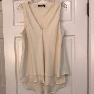 Lauren Ralph Lauren cream sleeveless blouse
